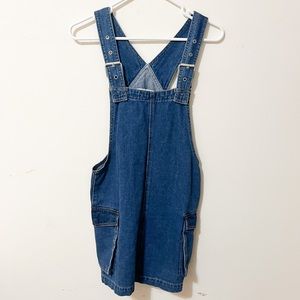 Forever 21 blue denim overall dress (size small)
